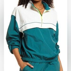 BP Windbreaker Anorak Half Zip Pullover Green White from Nordstrom Size L